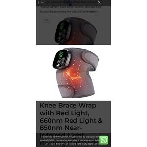NIB GENERIC CORDLESS HEATED KNEE BRACE WITH HEAT AND RED LIGHT - Color Unknown
